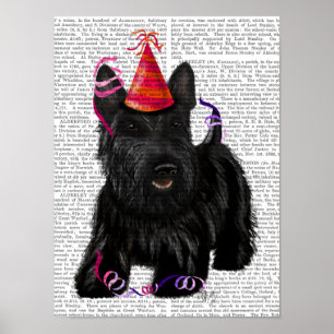 Scottish Terrier en Party Pet Poster