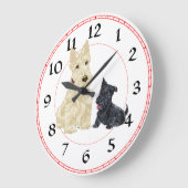 Scottish Terrier en Pup Clock Grote Klok (Hoek)