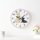 Scottish Terrier en Pup Clock Grote Klok (Huis)
