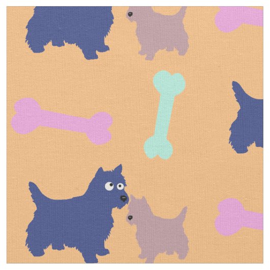 Scottish Terrier en Puppy Fabric Stof (Close Up)