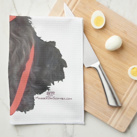 Scottish Terrier Flourish Theedoek (Quarter Fold)