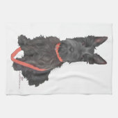 Scottish Terrier Flourish Theedoek (Horizontaal)