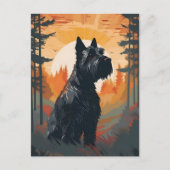 Scottish Terrier Forest zonsondergang Briefkaart (Voorkant)