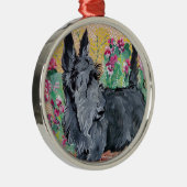 Scottish Terrier Garden Metalen Ornament (Rechts)