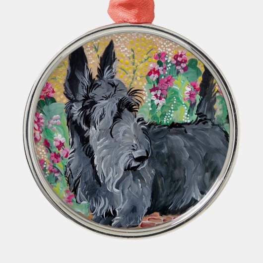Scottish Terrier Garden Metalen Ornament (Voorkant)