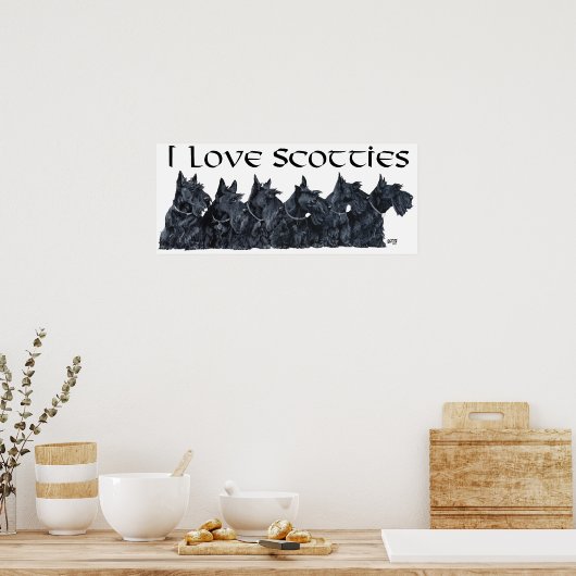 Scottish Terrier Gathering Poster (Keuken)