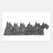 Scottish Terrier Gathering Rechthoekige Sticker (Voorkant)