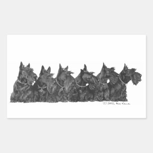 Scottish Terrier Gathering Rechthoekige Sticker