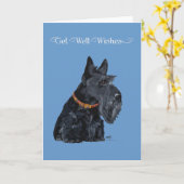 Scottish Terrier Get Well Kaart (Gele Bloem)