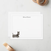 Scottish Terrier Gray Border Personalized Notitiekaartje (Voorkant / Achterkant in situ)