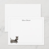 Scottish Terrier Gray Border Personalized Notitiekaartje (Voorkant / Achterkant)