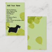 Scottish Terrier Green Leaves Design Visitekaartje (Voorkant / Achterkant)