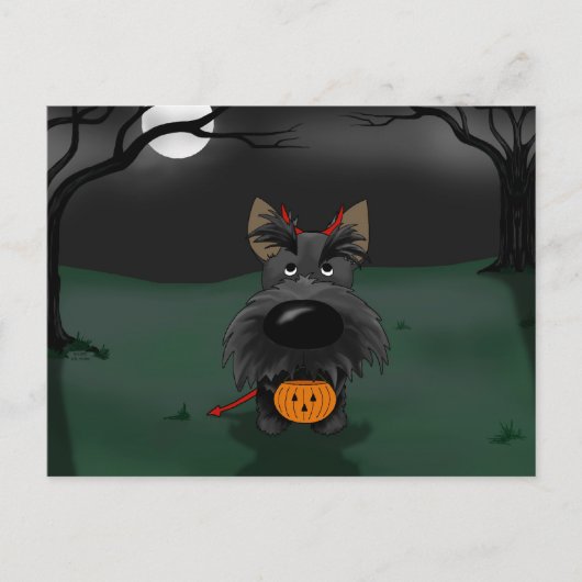 Scottish Terrier Halloween Briefkaart (Voorkant)