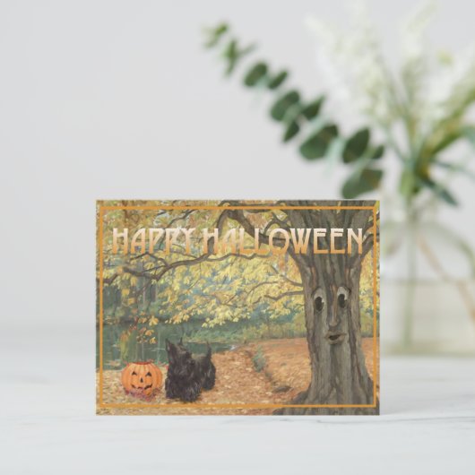 Scottish Terrier Halloween Briefkaart (Staand voorkant)