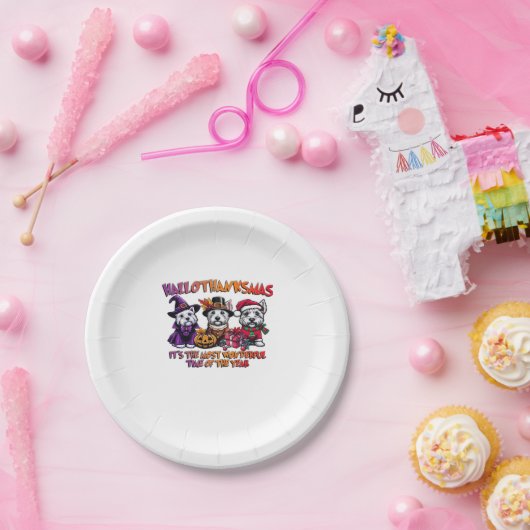 Scottish Terrier Halloween Thanksgiving Christmas  Papieren Bordje (Feest)