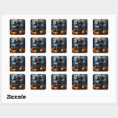 Scottish Terrier Halloween Vierkante Sticker (Vel)