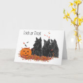 Scottish Terrier Halloween Wenskaart Kaart (Gele Bloem)