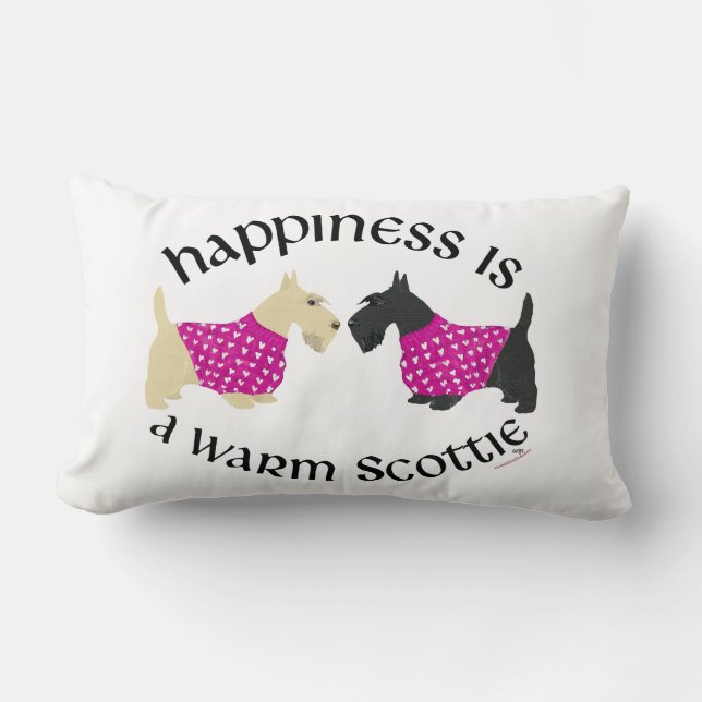 Scottish Terrier Happiness Pillow Kussen (Voorkant)