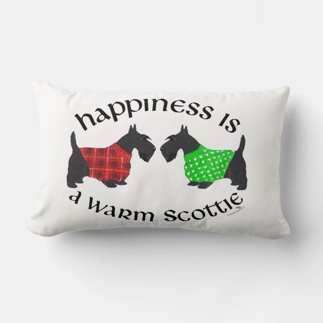 Scottish Terrier Happiness Pillow Kussen (Voorkant)