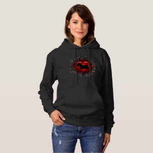 Scottish Terrier, hart, silhouette, sneeuw, rood Hoodie