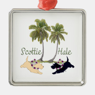 Scottish Terrier Hawaiian Design Metalen Ornament