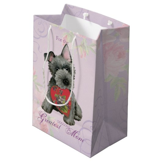 Scottish Terrier Heart Ma Medium Gift Bag Medium Cadeauzakje (Achterkant Gekanteld)