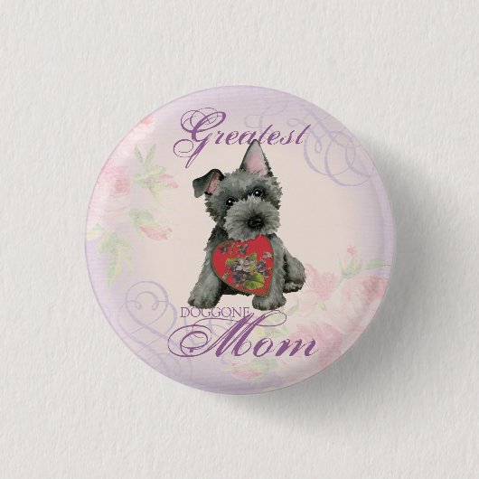 Scottish Terrier Heart Ma Pinback Button (Voorkant)