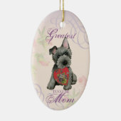 Scottish Terrier Heart Mam Ceramic Ornament (Rechts)