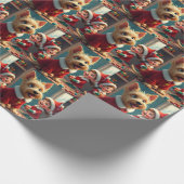 Scottish Terrier Helping Santa’s Elves Christmas Cadeaupapier (Hoek)