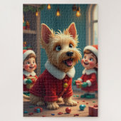 Scottish Terrier Helping Santa’s Elves Christmas Legpuzzel (Verticaal)