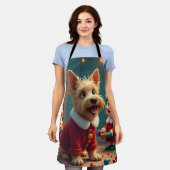 Scottish Terrier Helping Santa’s Elves Christmas Schort (Gedragen)