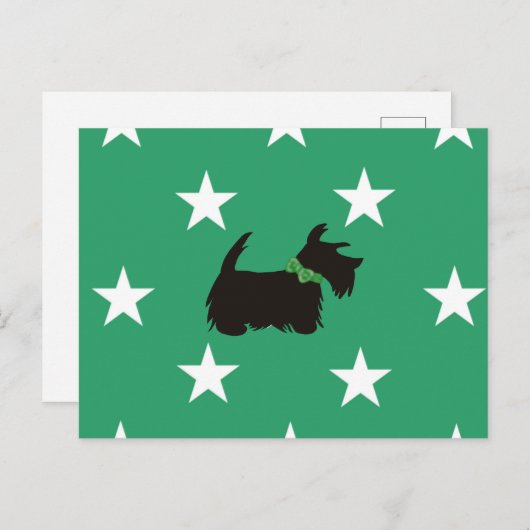 Scottish Terrier Holiday Briefkaart, Scottie dog Feestdagenkaart (Voorkant / Achterkant)