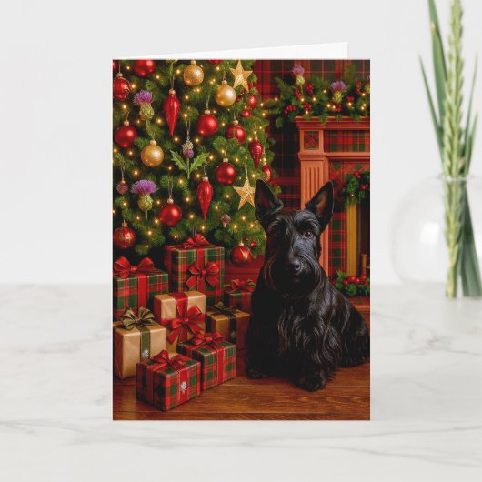Scottish Terrier Holiday Card Feestdagen Kaart (Voorkant)