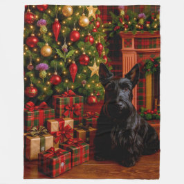 Scottish Terrier Holiday Fleece Deken
