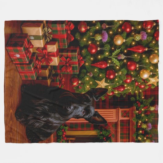 Scottish Terrier Holiday  Fleece Deken (Voorkant (Horizontaal))