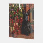 Scottish Terrier Holiday  Glas Ornament (Voorkant links)