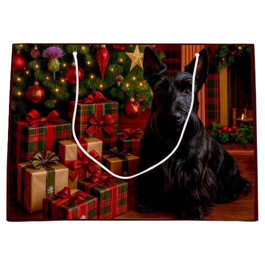 Scottish Terrier Holiday  Groot Cadeauzakje (Voorkant)