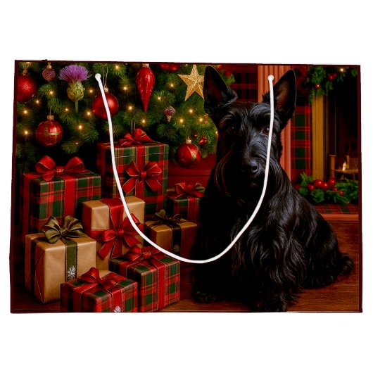 Scottish Terrier Holiday  Groot Cadeauzakje (Achterkant)