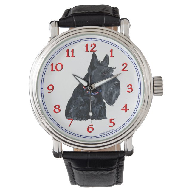 Scottish Terrier Horloge (Voorkant)