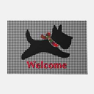 Scottish Terrier Houndstooth Personalize Deurmat