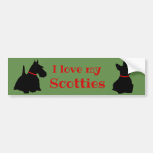 Scottish Terrier, ik hou van mijn Schotse/zwarte Bumpersticker