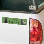 Scottish Terrier, ik hou van, piepende/zwarte Bumpersticker (Op Truck)