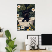 Scottish Terrier In Bathtub Poster, Funny Dog Poster (Thuiskantoor)