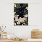 Scottish Terrier In Bathtub Poster, Funny Dog Poster (Keuken)