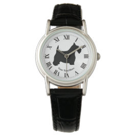 Scottish Terrier in Black Personalize Horloge