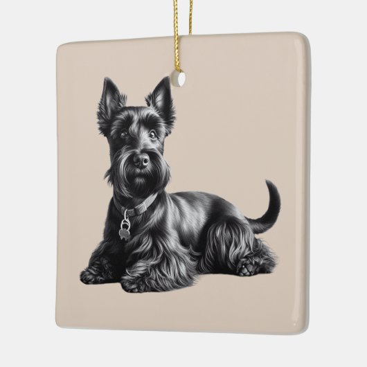 Scottish Terrier in Keramisch Ornament (Links)