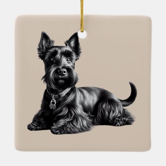 Scottish Terrier in Keramisch Ornament (Achterkant)