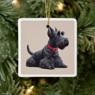 Scottish Terrier in Keramisch Ornament