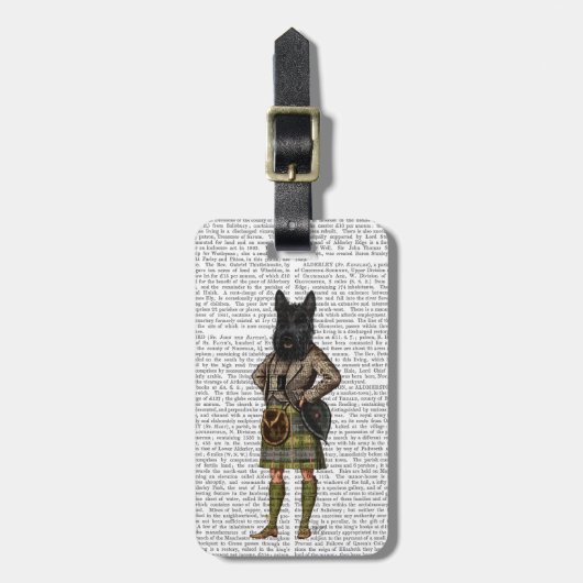 Scottish Terrier in Kilt Bagagelabel (Voorkant verticaal)