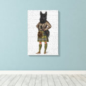 Scottish Terrier in Kilt Canvas Afdruk (Insitu (Houten vloer))